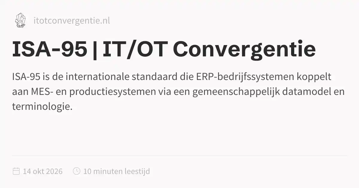 Isar 95 ISA-95 | IT/OT Convergentie